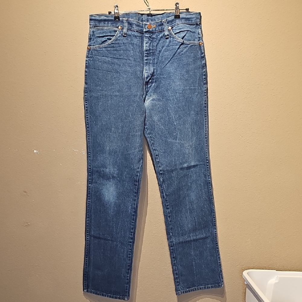 Wrangler Men's Cowboy Cut Bootcut Blue Jeans Size 35x34